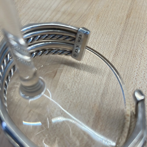 David Yurman Stax Five Row Cuff Bracelet with Pave Diamonds - Picture 7 of 8